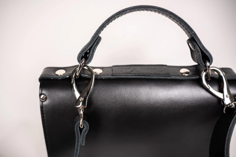 Small Briefcase Handbag - Black - obrazek 10