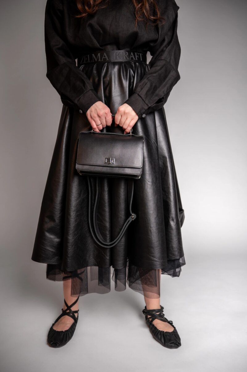 Small Briefcase Handbag - Black - obrazek 11