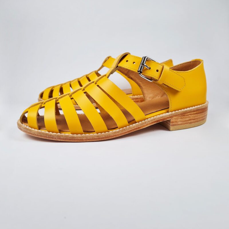 Handmade Leather Fisherman Sandals - Yellow - obrazek 4