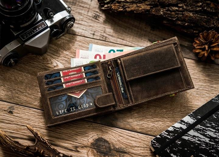 Zestaw prezentowy: skórzany portfel męski i woda toaletowa — Peterson-1 Zestaw prezentowy: skórzany portfel męski i woda toaletowa — Peterson-1