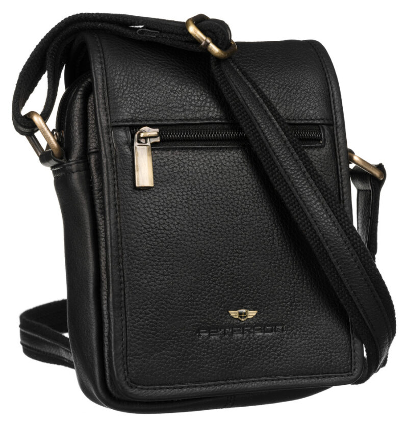 Skórzana listonoszka męska z kieszonkami - Peterson-1 Skórzana listonoszka męska z kieszonkami - Peterson-1