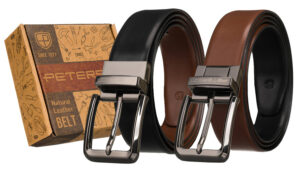 Szeroki, dwustronny pasek męski z obrotową klamrą - Peterson-1