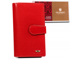 Duży, skórzany portfel damski na zamek i zatrzask - Peterson-1