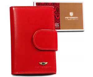 Skórzany, średni portfel damski na zatrzask - Peterson-1