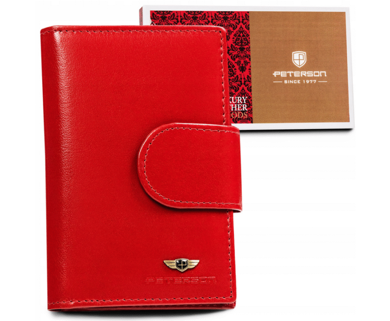 Skórzany, średni portfel damski na zatrzask - Peterson-1 Skórzany, średni portfel damski na zatrzask - Peterson-1