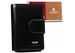 Skórzany, średni portfel damski na zatrzask - Peterson-1