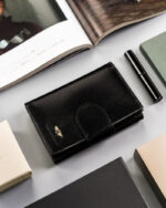 Skórzany, średni portfel damski na zatrzask - Peterson-4