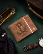 Skórzany portfel męski z patriotycznym wzorem - Peterson-1