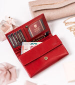 Skórzany portfel damski z zewnętrzną kieszenią - Peterson-5