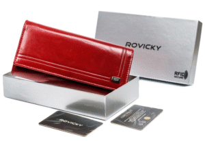 Skórzany portfel damski na karty z ochroną RFID Protect - Rovicky-1
