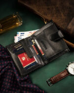 Skórzany portfel męski w orientacji pionowej zamykany na zatrzask - Peterson-3