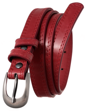 Skórzany wąski pasek damski skóra czarny Cavaldi-1