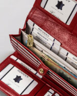 Duży, skórzany portfel damski na zatrzask z systemem RFID - Rovicky-9