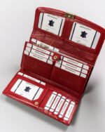 Duży, skórzany portfel damski na zatrzask z systemem RFID - Rovicky-7