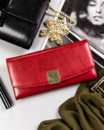 Duży, skórzany portfel damski na zatrzask z systemem RFID - Rovicky-12