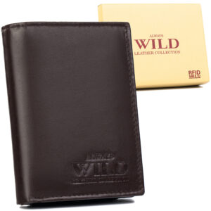 Skórzany portfel męski z kieszonką na suwak - Always Wild-1
