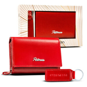 Zestaw prezentowy: pojemny portfel damski i brelok ze skóry naturalnej - Peterson-1