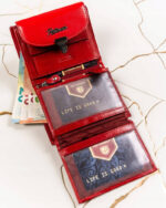 Zestaw prezentowy: skórzany portfel damski i brelok - Peterson-6