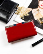 Zestaw prezentowy: skórzany portfel damski na zatrzask i woda perfumowana Velvet - Peterson-4