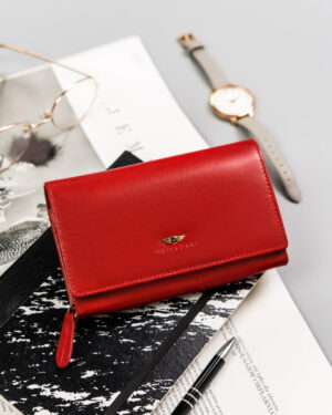 Klasyczny, skórzany portfel damski na zatrzask - Peterson-1