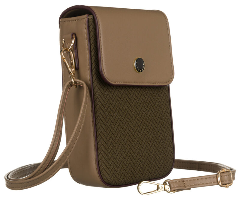 Mini torebka-portfel ze skóry ekologicznej z ozdobnym panelem - Peterson-1 Mini torebka-portfel ze skóry ekologicznej z ozdobnym panelem - Peterson-1