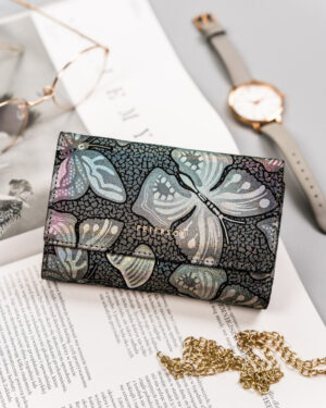 Damski, skórzany portfel w motylki - Peterson-1