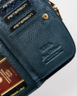 Skórzany portfel damski zdobiony holograficznymi motylami - Peterson-8