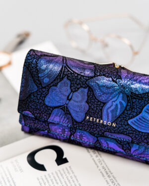 Duży, skórzany portfel damski na zatrzask i bigiel - Peterson-1