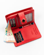 Portfel damski w orientacji pionowej ze skóry ekologicznej zdobionej tłoczeniem - Peterson-9