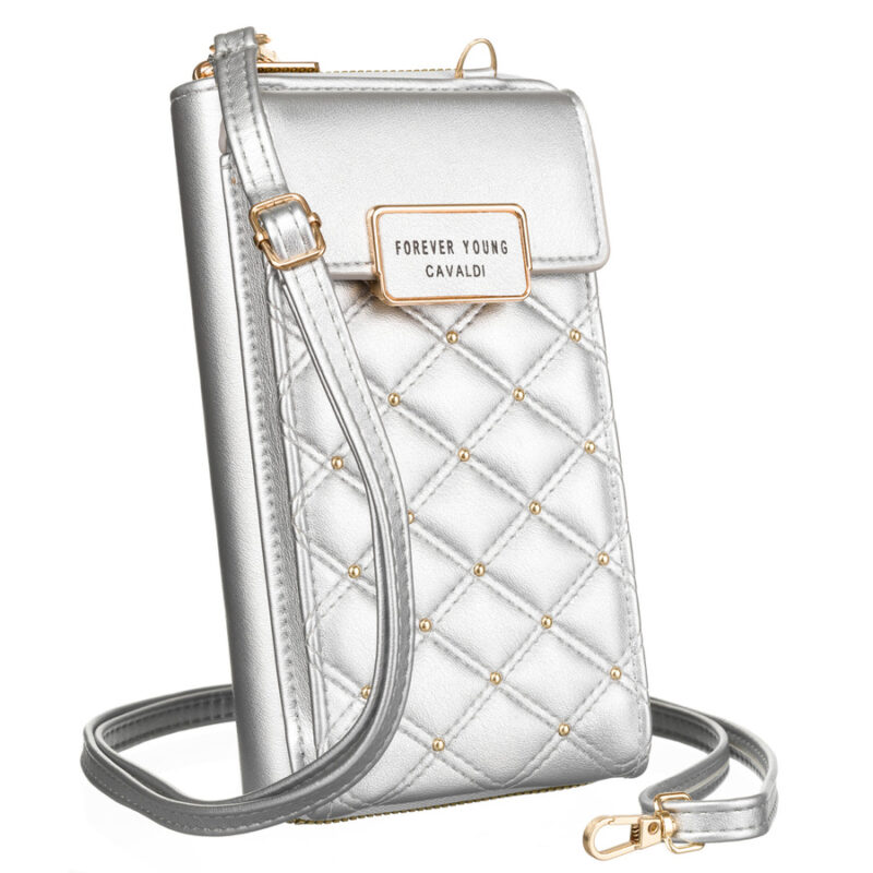 Mini torebka-portfel damska ze skóry ekologicznej - 4U Cavaldi-1 Mini torebka-portfel damska ze skóry ekologicznej - 4U Cavaldi-1