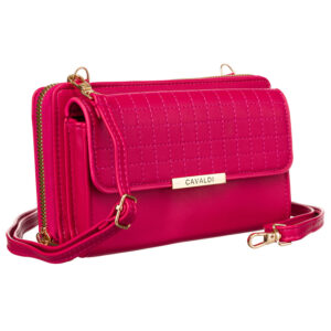 Elegancka mini torebka-portfel na długim, doczepianym pasku - 4U Cavaldi-1