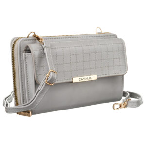 Elegancka mini torebka-portfel na długim, doczepianym pasku - 4U Cavaldi-1