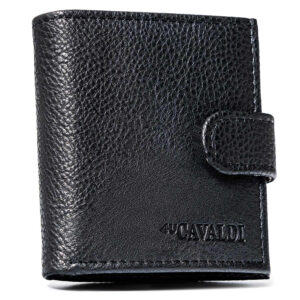 Mały portfel męski ze skóry ekologicznej zamykany na zatrzask - 4U Cavaldi-1