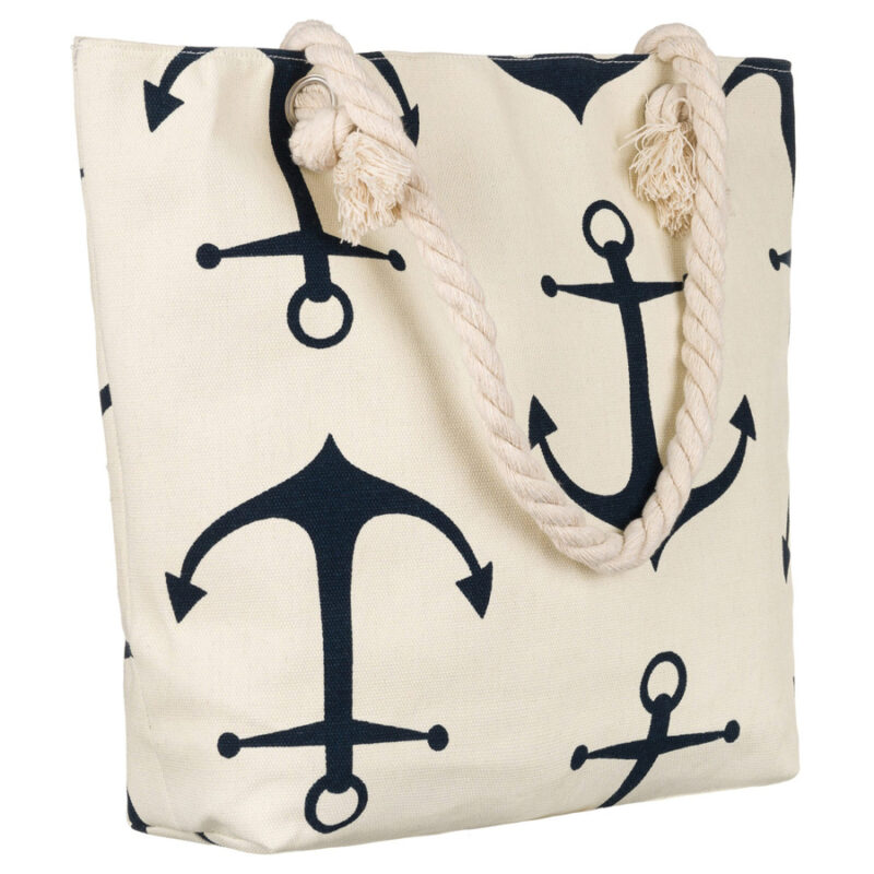 Plażowa torba damska z poliestru w kotwice-1 Plażowa torba damska z poliestru w kotwice-1