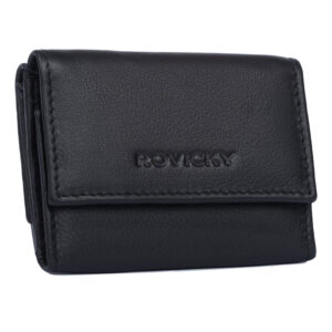 Elegancki portfel damski na zatrzask ze skóry naturalnej - Rovicky-1