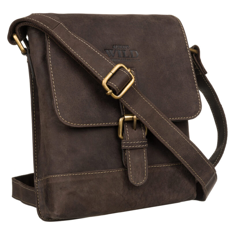 Skórzana torebka męska na regulowanym pasku - Always Wild-1 Skórzana torebka męska na regulowanym pasku - Always Wild-1
