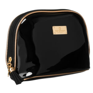Elegancka kosmetyczka damska z wodoodpornego materiału w czarnym kolorze - Peterson-1