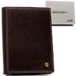 Portfel męski na prezent ze skóry naturalnej RFID - Rovicky-1