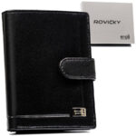 Kompaktowy portfel męski na karty ze skóry naturalnej - Rovicky-1