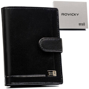 Kompaktowy portfel męski na karty ze skóry naturalnej - Rovicky-1
