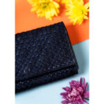 Elegancki portfel damski granatowy ze skóry naturalnej - Rovicky-3