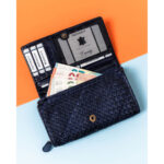 Elegancki portfel damski granatowy ze skóry naturalnej - Rovicky-7