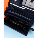 Elegancki portfel damski granatowy ze skóry naturalnej - Rovicky-9