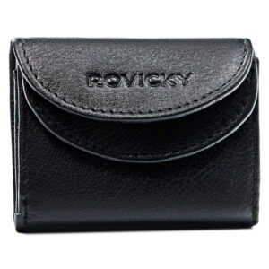Elegancki portfel na karty i gotówkę w czarnym kolorze - Rovicky-1