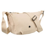 Sportowa listonoszka damska z poliestru w beżowym kolorze - Peterson-1