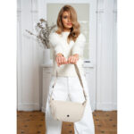 Sportowa listonoszka damska z poliestru w beżowym kolorze - Peterson-3