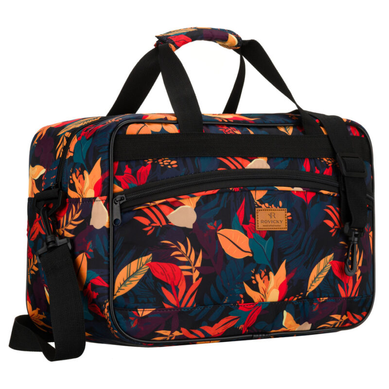 Wielokolorowa, lekka torba podróżna z wytrzymałego poliestru z portem USB - Rovicky-1