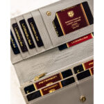 Wielokolorowy, poziomy portfel damski ze skóry naturalnej w kwiatowy wzór - Peterson-8