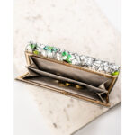 Wielokolorowy, poziomy portfel damski ze skóry naturalnej w kwiatowy wzór - Peterson-13