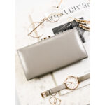 Wielokolorowy, poziomy portfel damski ze skóry naturalnej w kwiatowy wzór - Peterson-5